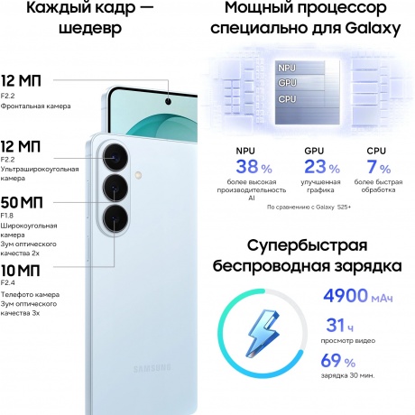 Смартфон Samsung Galaxy S26+ 12/512Gb (SM-S947BLBCCAU) Blue - фото 10