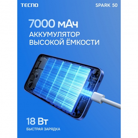 Смартфон Tecno Spark 50 4/128Gb синий - фото 10