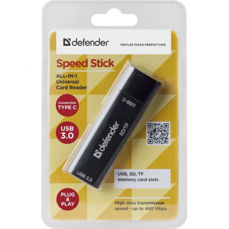 Карт-ридер Defender Speed Stick USB 3.1 Type-C - USB/SD/TF - фото 3