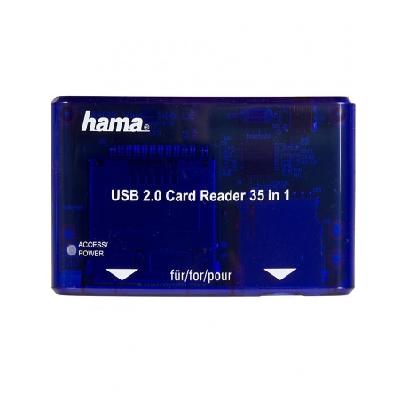 Карт-ридер USB2.0 Hama H-55348 синий - фото 1