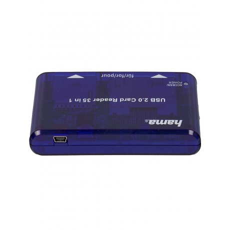 Карт-ридер USB2.0 Hama H-55348 синий - фото 3