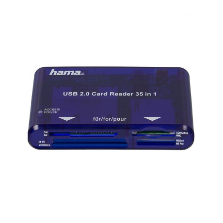 Карт-ридер USB2.0 Hama H-55348 синий - фото 4