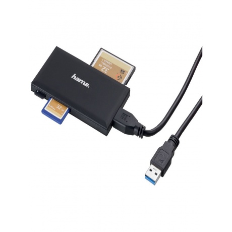 Карт-ридер USB3.0 Hama Multi черный - фото 3