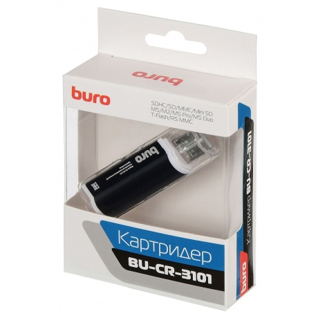Карт-ридер USB2.0 Buro BU-CR-3101 черный - фото 6