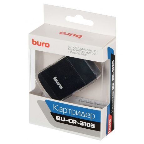 Карт-ридер USB2.0 Buro BU-CR-3103 черный - фото 6