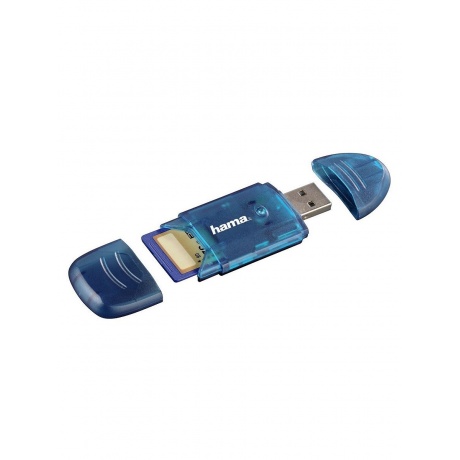 Карт-ридер USB2.0 Hama H-114730 синий - фото 2