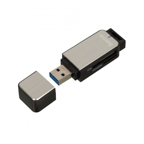 Карт-ридер USB3.0 Hama H-123900 серебристый - фото 2