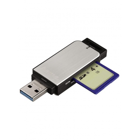 Карт-ридер USB3.0 Hama H-123900 серебристый - фото 3