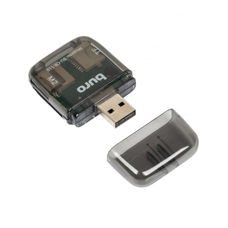 Карт-ридер USB2.0 Buro BU-CR-110 черный - фото 5