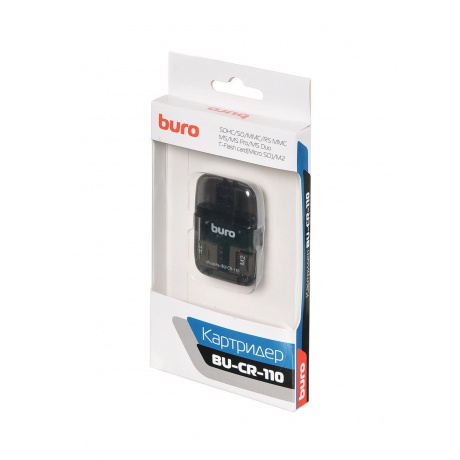 Карт-ридер USB2.0 Buro BU-CR-110 черный - фото 6