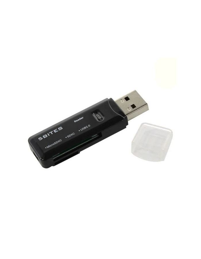 цена Карт-ридер 5bites USB 2.0 / SD / TF / USB Plug RE2-100BK