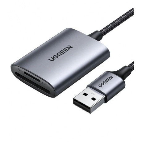 Картридер UGREEN USB-C 3.1 для карт памяти TF / SD, серый (80888) - фото 2