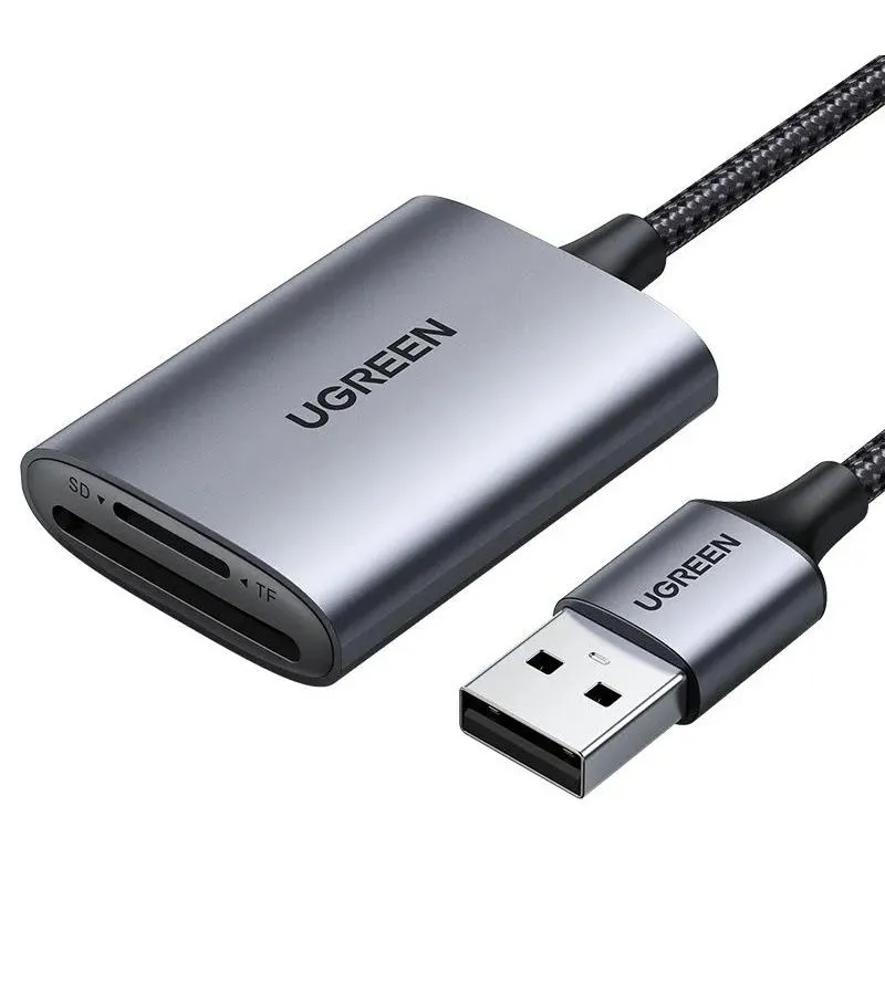 Картридер UGREEN USB-C 3.1 для карт памяти TF / SD, серый (80888) - фото 2