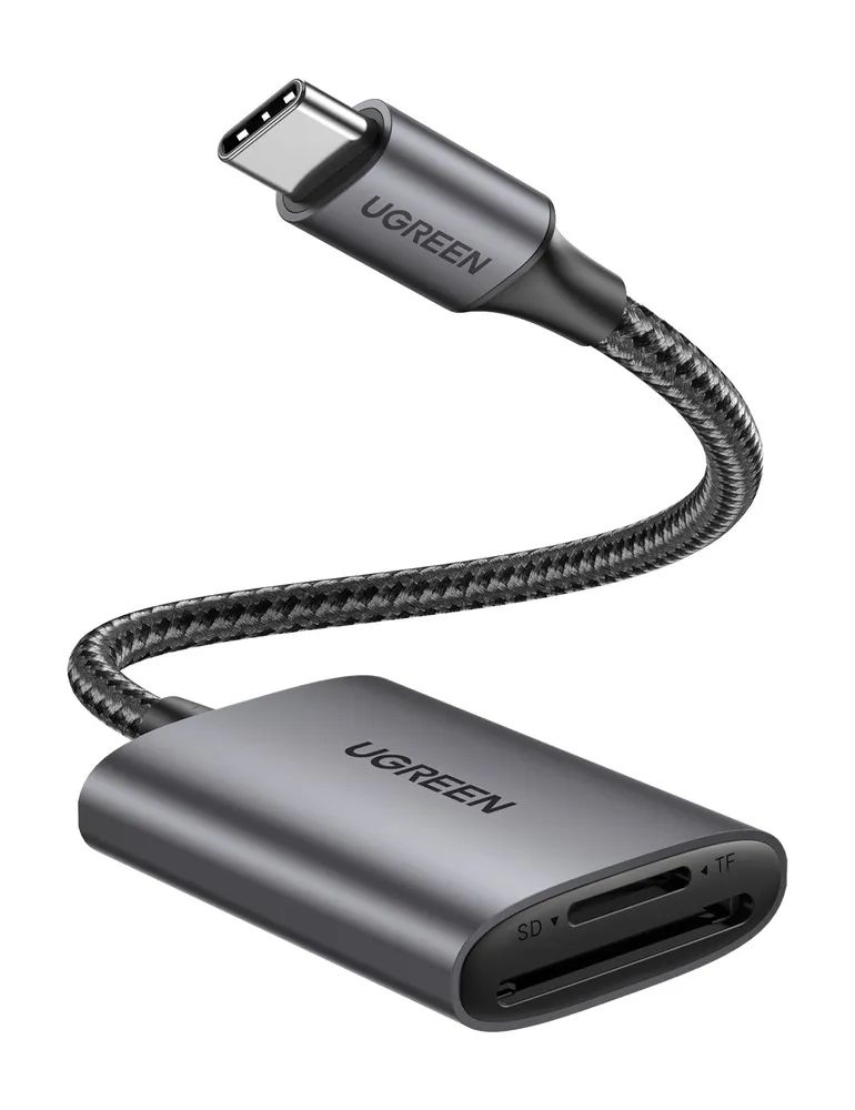Картридер UGREEN USB-C 3.1 для карт памяти TF / SD, серый (80888) картридер ugreen usb c 3 1 80888