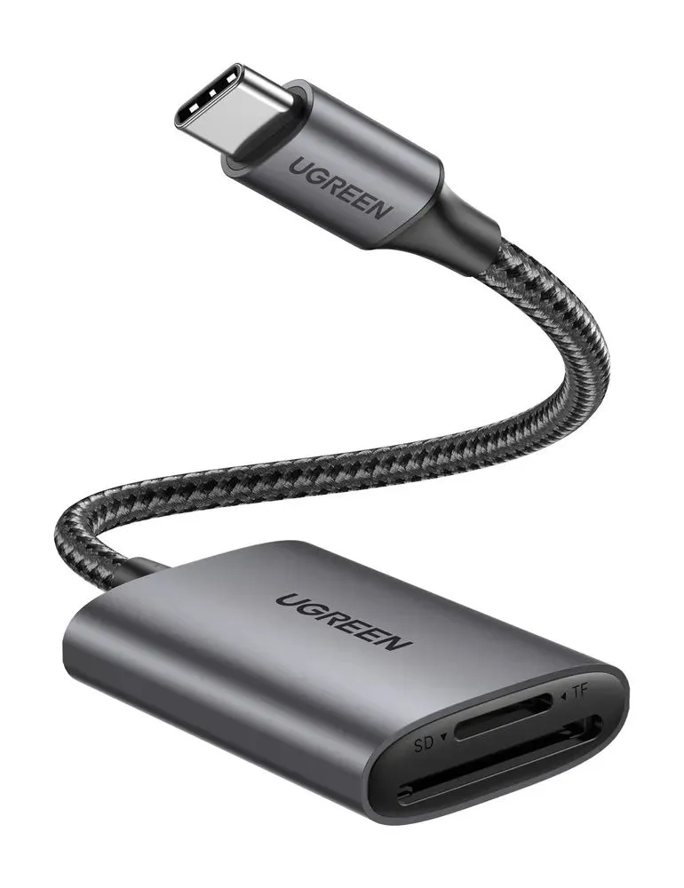 Картридер UGREEN USB-C 3.1 для карт памяти TF / SD, серый (80888) - фото 1