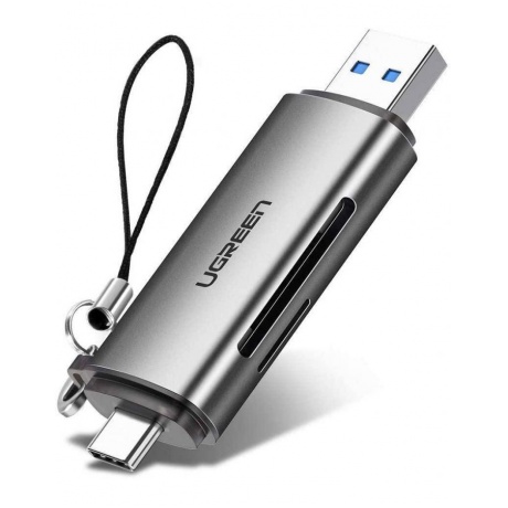 Картридер UGREEN USB-C + USB-A 3.0 для карт памяти TF/SD (50706) - фото 1