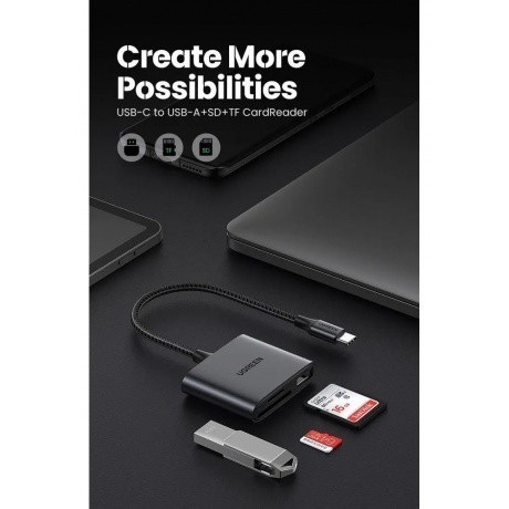 Карт-ридер UGREEN CM387-80798 Space Gray (80798) - фото 4