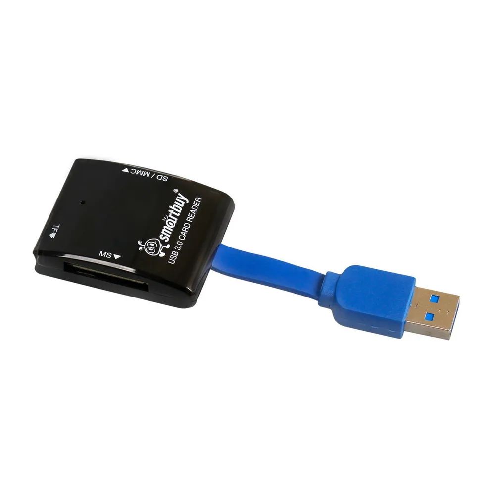 Картридер Smartbuy 700, USB 3.0 - SD/microSD/MS, черный