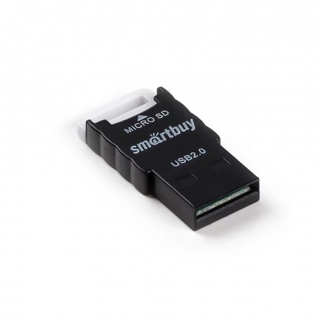 Картридер Smartbuy 707, USB 2.0 - microSD, черный - фото 2