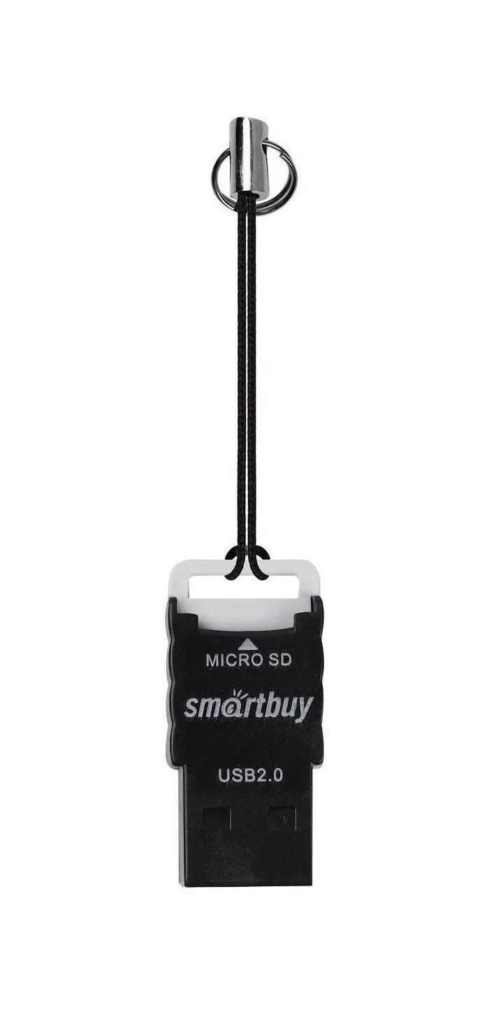 Картридер Smartbuy 707, USB 2.0 - microSD, черный - фото 1