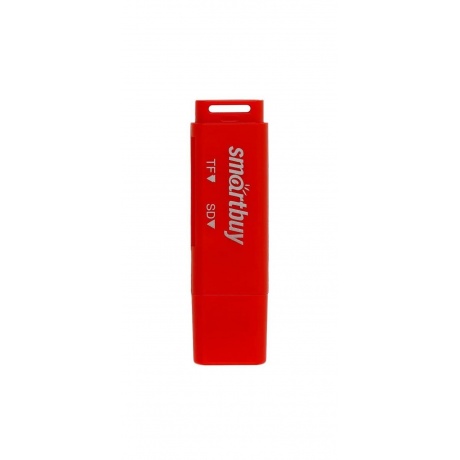 Картридер Smartbuy 715, USB 2.0 - SD/microSD, красный - фото 3