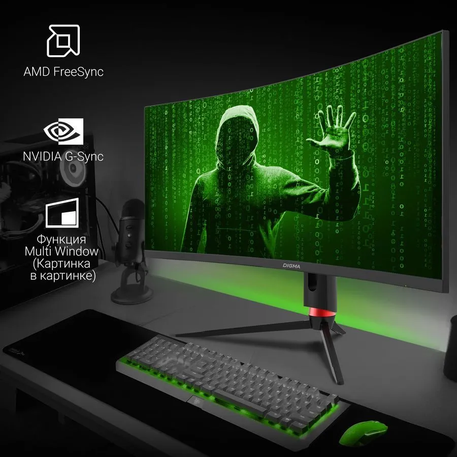 Монитор Digma 34" Overdrive 34A710Q черный (DM34VG01) - фото 12