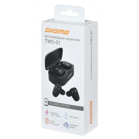 Bluetooth-гарнитура Digma TWS-01 черный - фото 10