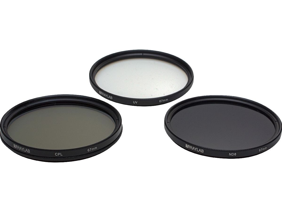 Набор из 3 фильтров RayLab (UV,CPL,ND8) 67mm набор фильтров для объектива telesin nd8 nd16 nd32 cpl рамка из алюминиевого сплава для детской 10 11 черной экшн камеры nd cpl объектив extra 5%
