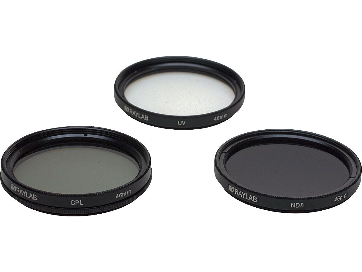 Набор из 3 фильтров RayLab (UV,CPL,ND8) 46mm набор фильтров для объектива telesin nd8 nd16 nd32 cpl рамка из алюминиевого сплава для детской 10 11 черной экшн камеры nd cpl объектив extra 5%