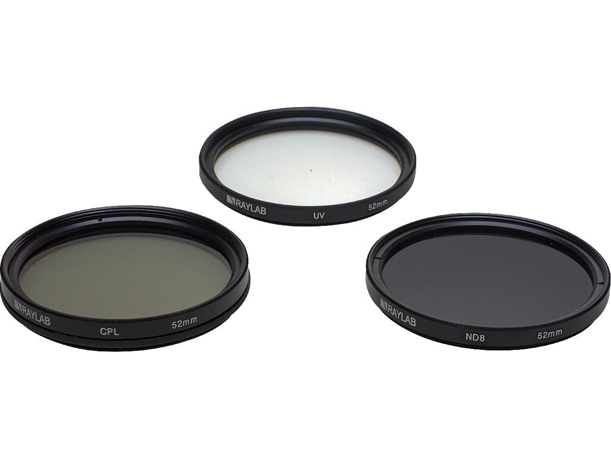 Набор из 3 фильтров RayLab (UV,CPL,ND8) 52mm набор фильтров для объектива telesin nd8 nd16 nd32 cpl рамка из алюминиевого сплава для детской 10 11 черной экшн камеры nd cpl объектив extra 5%