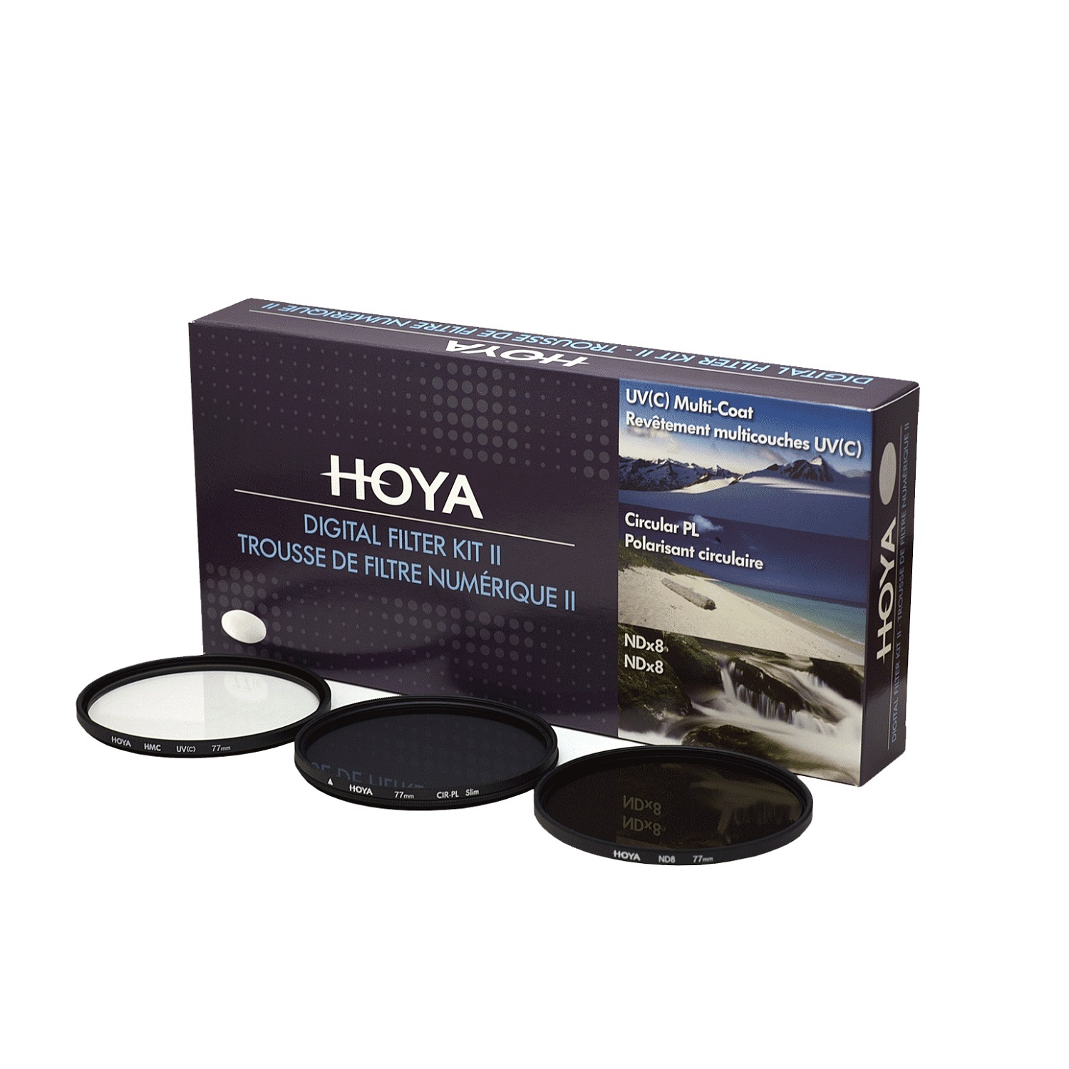 Набор фильтров Hoya Digital Filter Kit HMC (MULTI UV, Circular-PL, NDX8) 55mm 79498 hoya 43mm hmc uv c for camera lens filter slim frame digital multicoated mc uv c