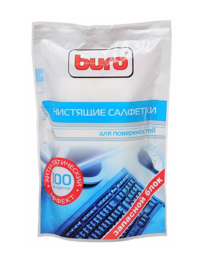 Салфетки Buro BU-Zsurface для поверхностей мягкая упаковка 100шт влажных buro чистящие салфетки buro bu asurface для поверхностей туба 100шт влажных