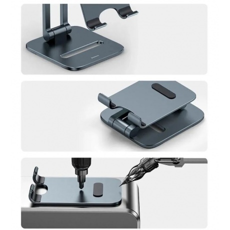 Подставка для планшета Baseus Desktop Biaxial Grey (LUSZ000113) - фото 5