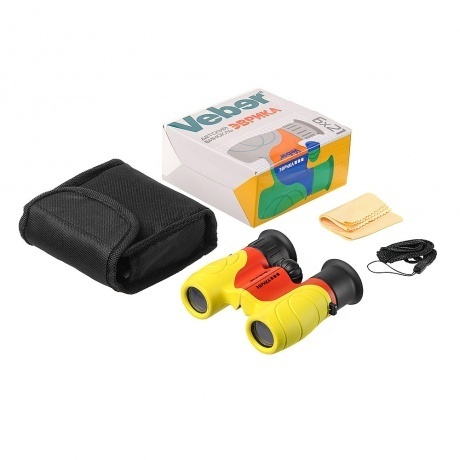 Бинокль детский Veber Эврика 6x21 Y/R ( желт/красн) - фото 4