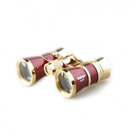 Бинокль театральный Veber Opera БГЦ 3x25 красный/золотой - фото 2