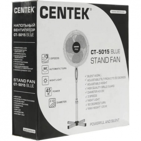 Вентилятор напольный Centek CT-5015 Blue - фото 7