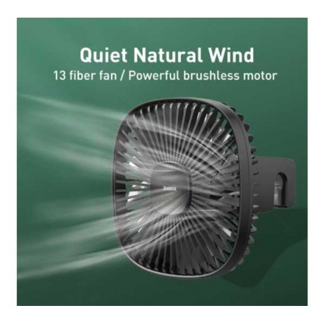 Вентилятор портативный Baseus Natural Wind Magnetic Rear Seat Fan (CXZR-01) Black - фото 9