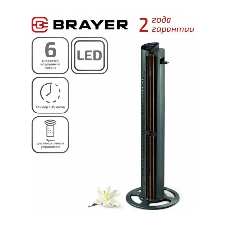 Вентилятор Brayer BR4976 серый - фото 8