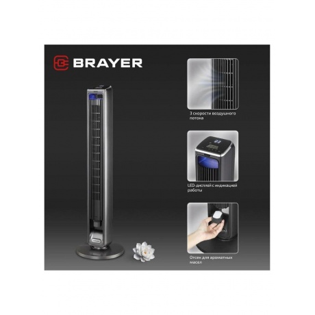 Вентилятор Brayer BR4982 серый - фото 2