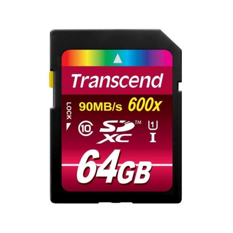 Карта памяти Transcend SDXC UHS-I Card 64GB Class10, 600X - фото 1