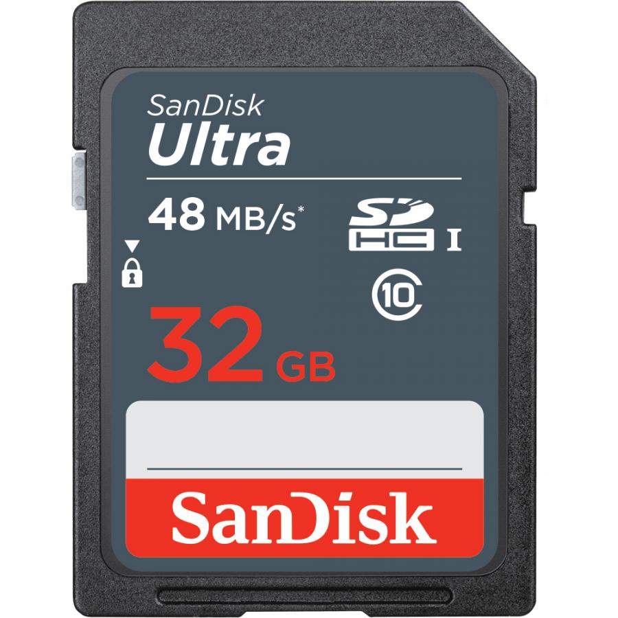 Карта памяти SanDisk SDHC 32Gb Class 10 UHS-I Ultra 48 MB/s (SDSDUNB-032G-GN3IN) - фото 1