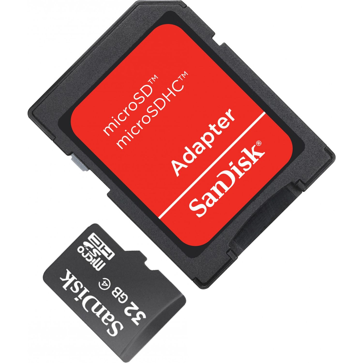 Карта памяти SanDisk 32Gb microSDHC Class4 + adapter (Cruzer Slice) SDSDQM-032G-B35A - фото 1