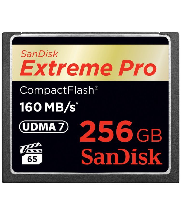 Карта памяти SanDisk Extreme Pro CF 160MB/s 256 GB VPG 65 UDMA 7 карта памяти sandisk compact flash 256 гб r w 160 140 мб с 1 шт черный