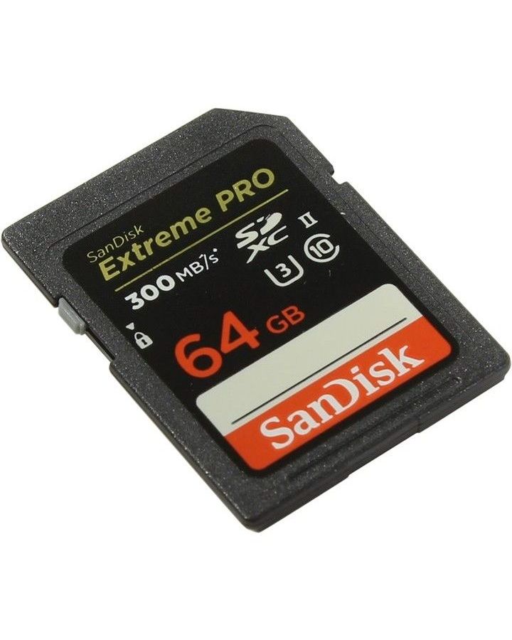 Карта памяти SanDisk Extreme Pro SDXC 64GB - 300/MB/s UHS-II карта памяти sandisk canon extreme pro compactflash memory card 160 mb s 128gb