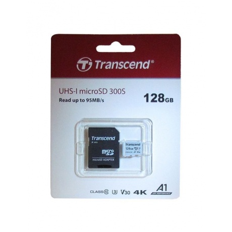 Карта памяти Transcend 128GB UHS-I U3A1 microSD with Adapter - фото 2