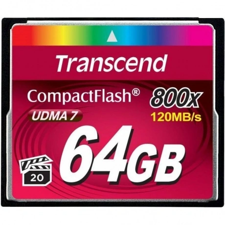 Карта Памяти CF 64Gb Transcend 800X (120/40 Mb/s)