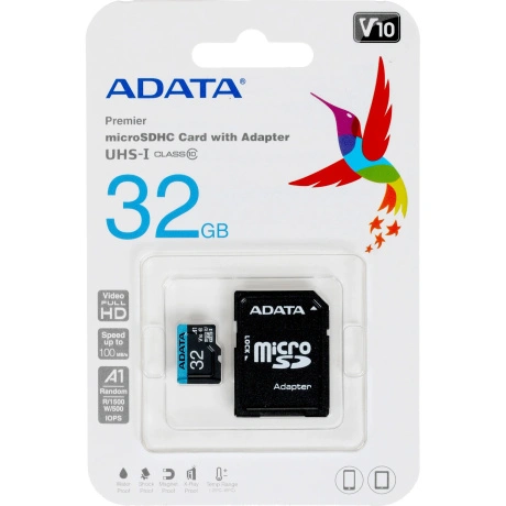 Карта памяти Adata micro SDHC 32Gb Premier UHS-I U1 V10 A1 + ADP...