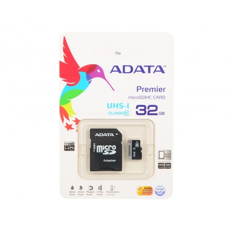 Карта памяти Adata micro SDHC 32Gb Premier UHS-I U1 V10 A1 + ADP (85/25 Mb/s) - фото 2