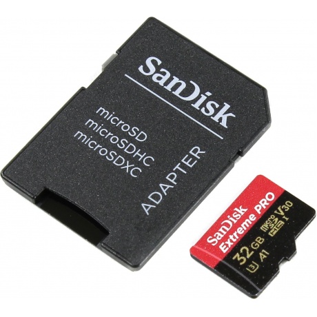 Карта Памяти micro SDHC 32Gb Sandisk Extreme Pro UHS-I U3 V30 A1 + ADP (100/90 MB/s) - фото 1