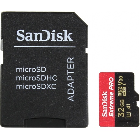 Карта Памяти micro SDHC 32Gb Sandisk Extreme Pro UHS-I U3 V30 A1 + ADP (100/90 MB/s) - фото 2